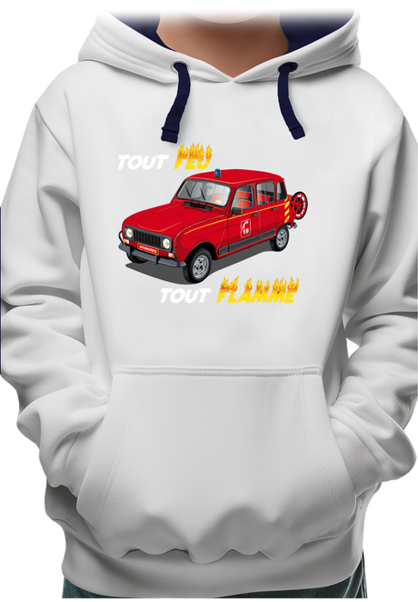 Sweat Enfant 4L pompier tout feu tout flamme
