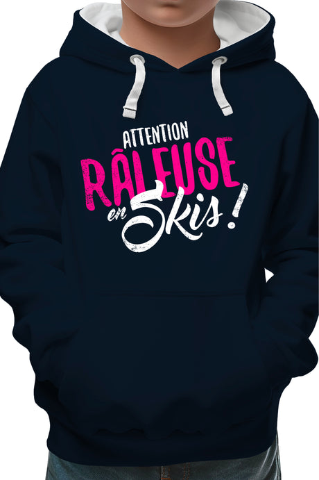 Sweat Enfant Attention râleuse en ski