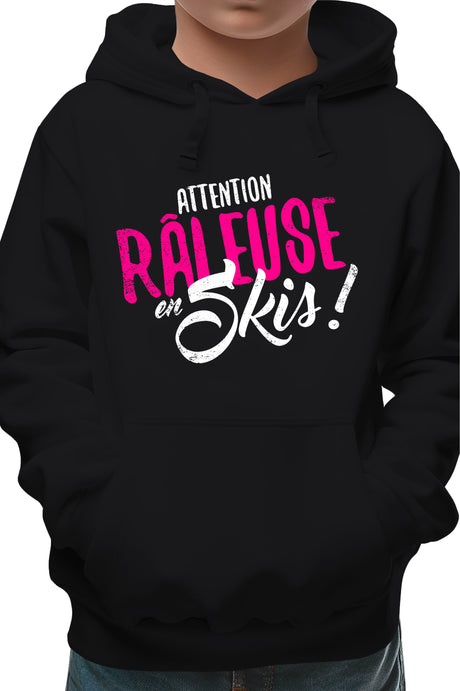 Sweat Enfant Attention râleuse en ski