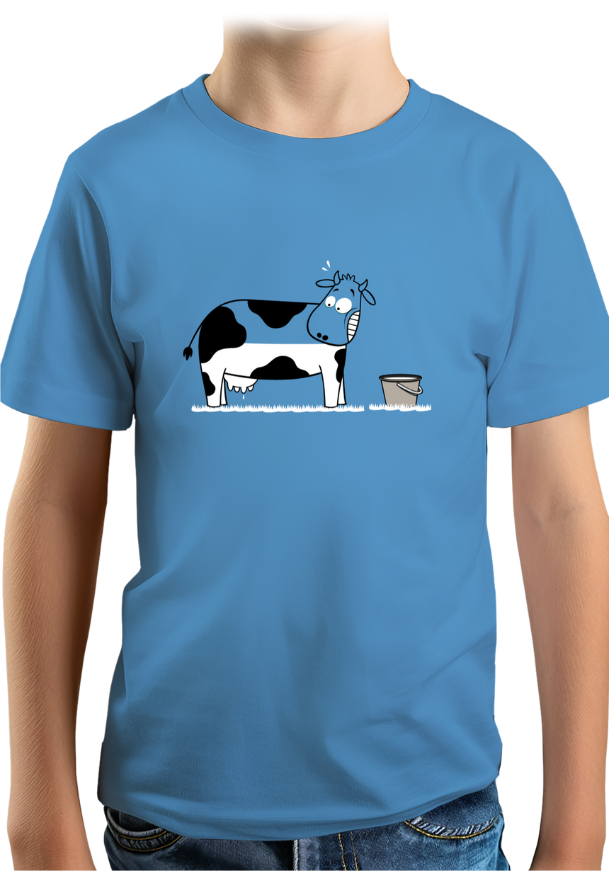 T-Shirt Garçon Vache à moitié pleine de lait