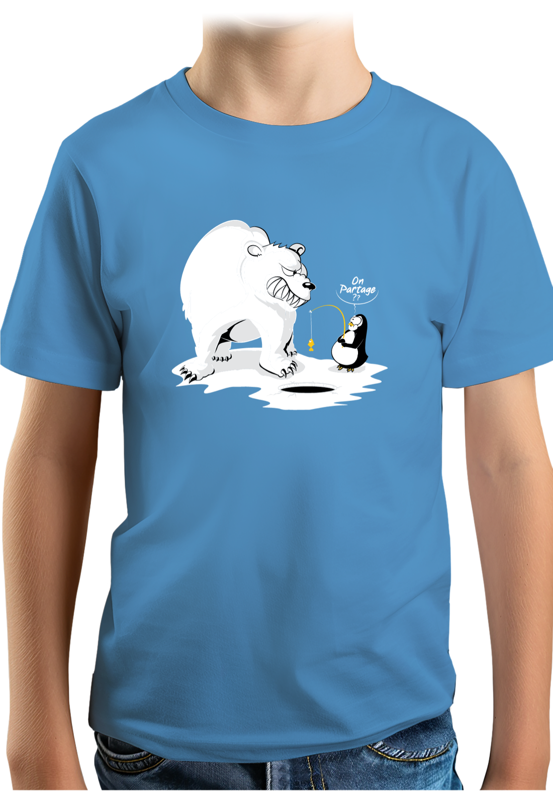 T-Shirt Garçon Ours et pingouin sur la banquise