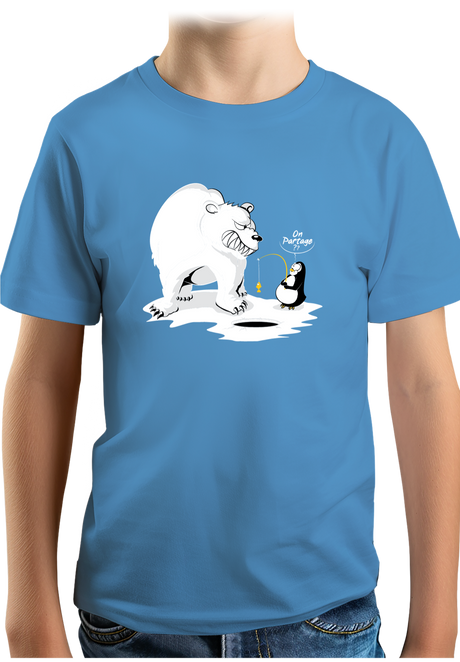 T-Shirt Garçon Ours et pingouin sur la banquise