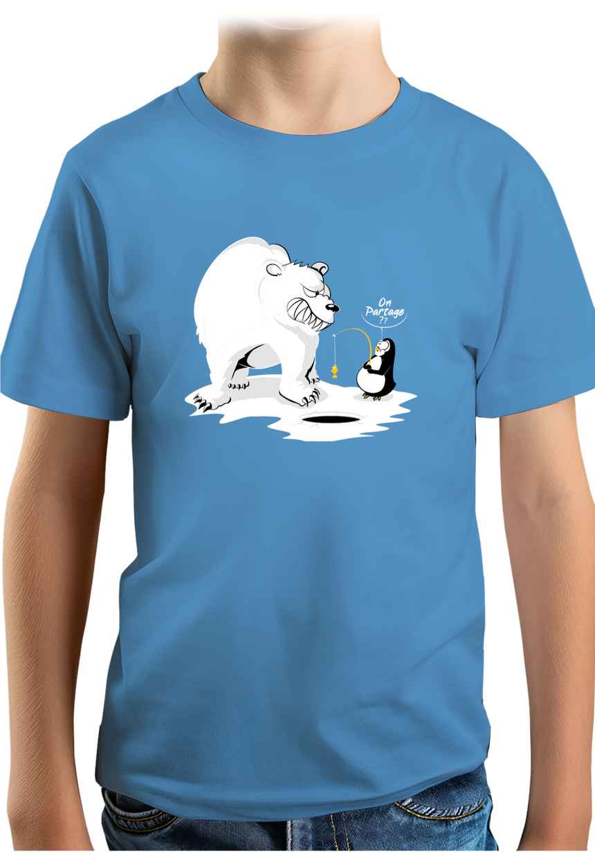T-Shirt Garçon Ours et pingouin sur la banquise